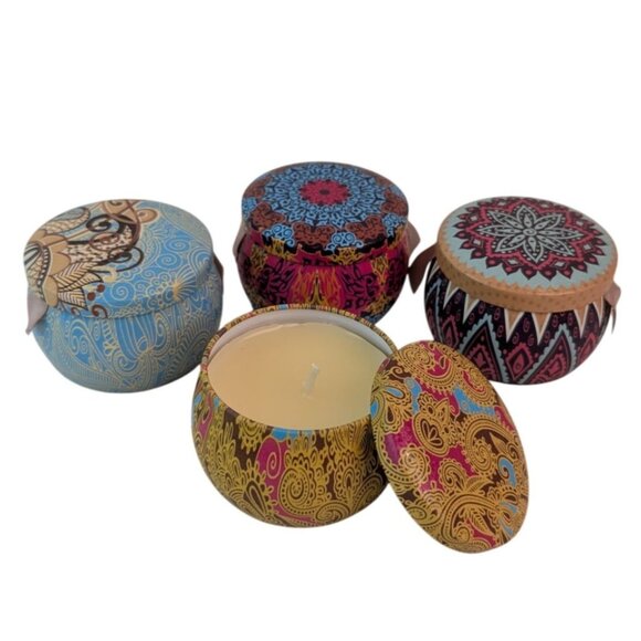 Other - Candle Gift Set Soy Essential Oil 4 Piece Aromatherapy Fig Lemon Lavendar Spring